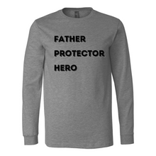 Load image into Gallery viewer, Father Protector Hero Long Sleeve Tee