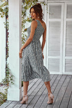 Load image into Gallery viewer, Ditsy Floral Smocked One-Shoulder Dress