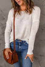 Load image into Gallery viewer, Dropped Shoulder Ribbed Trim Knit Top