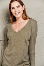 Load image into Gallery viewer, V-Neck Long Sleeve Ribbed Top