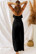 Load image into Gallery viewer, Tie-Waist Ruffled Strapless Wide Leg Jumpsuit
