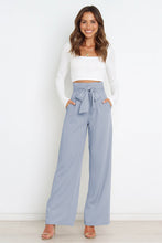 Load image into Gallery viewer, Tie Front Paperbag Wide Leg Pants