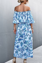 Load image into Gallery viewer, Floral Off-Shoulder Front Split Dress