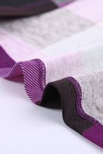 Load image into Gallery viewer, Plaid Split V-Neck Roll-Tab Top