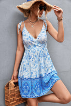 Load image into Gallery viewer, Bohemian Tie Shoulder Surplice Backless Dress