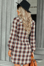 Load image into Gallery viewer, Plaid Tie Front Mini Shirt Dress