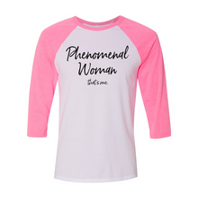 Load image into Gallery viewer, Phenomenal Woman Unisex Raglan T-Shirt