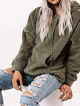 Load image into Gallery viewer, Drawstring Teddy Hoodie with Pocket