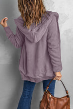 Load image into Gallery viewer, Button Front Hooded Cardigan with Pockets