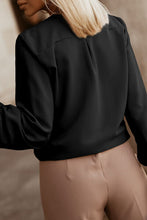 Load image into Gallery viewer, Button Up Round Neck Long Sleeve Shirt