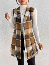 Load image into Gallery viewer, Plaid Lapel Collar Vest