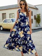 Load image into Gallery viewer, Floral Tie-Shoulder Sleeveless Dress