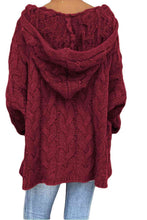 Load image into Gallery viewer, Cable-Knit Hooded Sweater