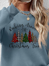 Load image into Gallery viewer, Christmas Tree Graphic Round Neck Sweatshirt