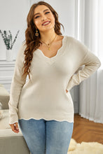 Load image into Gallery viewer, Gray Wavy V-neck Sweater