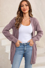 Load image into Gallery viewer, Cable-Knit Dropped Shoulder Cardigan
