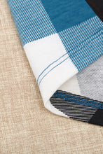 Load image into Gallery viewer, Plaid Split V-Neck Roll-Tab Top