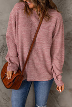 Load image into Gallery viewer, Heathered Dropped Shoulder Round Neck Sweater