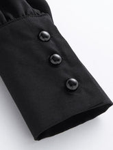 Load image into Gallery viewer, Mock Neck Lantern Sleeve Shirt