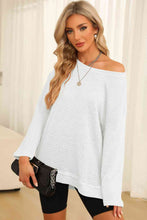 Load image into Gallery viewer, Waffle-Knit Round Neck Long Sleeve Sweatshirt