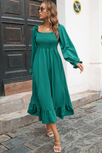 Load image into Gallery viewer, Smocked Ruffle Hem Flounce Sleeve Dress