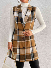 Load image into Gallery viewer, Plaid Lapel Collar Vest
