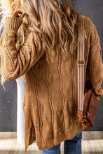 Load image into Gallery viewer, Cable-Knit Dropped Shoulder Cardigan