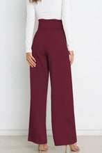 Load image into Gallery viewer, Tie Front Paperbag Wide Leg Pants