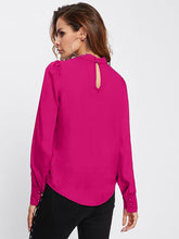 Load image into Gallery viewer, Mock Neck Lantern Sleeve Shirt