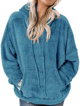 Load image into Gallery viewer, Drawstring Teddy Hoodie with Pocket