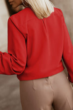 Load image into Gallery viewer, Button Up Round Neck Long Sleeve Shirt