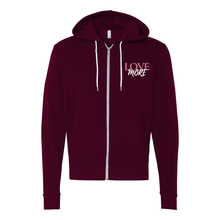 Load image into Gallery viewer, Love More Zip Up Hoodie