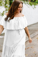 Load image into Gallery viewer, Plus Size Swiss Dot Off-Shoulder Tiered Dress