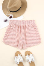 Load image into Gallery viewer, Striped Frayed Hem Paperbag Shorts