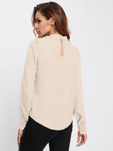 Load image into Gallery viewer, Mock Neck Lantern Sleeve Shirt