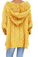 Load image into Gallery viewer, Cable-Knit Hooded Sweater