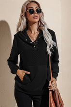 Load image into Gallery viewer, Quilted Patchwork Button Sweatshirt Hoodie