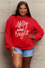 Load image into Gallery viewer, Simply Love Full Size MERRY AND BRIGHT Graphic Sweatshirt