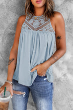 Load image into Gallery viewer, Lace Yoke Grecian Neck Sleeveless Top