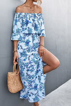 Load image into Gallery viewer, Floral Off-Shoulder Front Split Dress