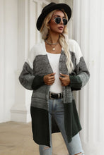 Load image into Gallery viewer, Color Block Chunky Knit Sweater Cardigan