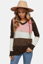 Load image into Gallery viewer, Color Striped Knitted Hoodie