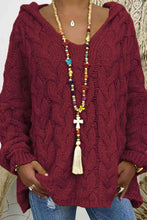 Load image into Gallery viewer, Cable-Knit Hooded Sweater