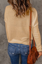 Load image into Gallery viewer, Dropped Shoulder Ribbed Trim Knit Top