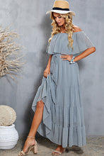 Load image into Gallery viewer, Swiss Dot Off-Shoulder Tiered Maxi Dress