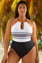 Load image into Gallery viewer, Contrast Halter Neck One-Piece Swimsuit