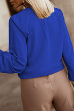 Load image into Gallery viewer, Button Up Round Neck Long Sleeve Shirt