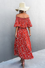 Load image into Gallery viewer, Floral Off-Shoulder Front Split Dress