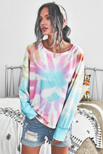 Load image into Gallery viewer, Tie-Dye Boat Neck Batwing Sleeve Tee