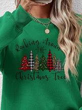 Load image into Gallery viewer, Christmas Tree Graphic Round Neck Sweatshirt